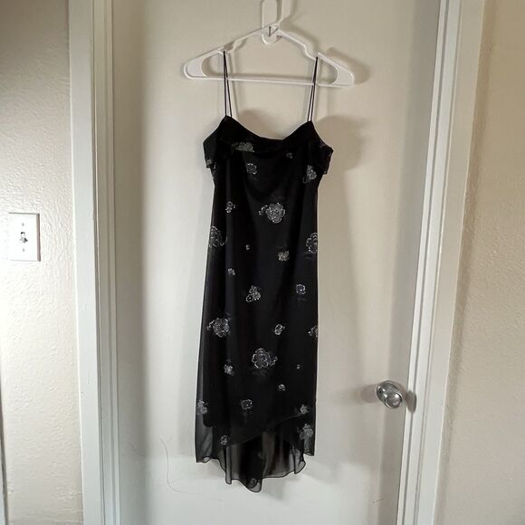 Vintage Y2K Byer Too Dress Sz L Chiffon Layered Whimsigoth Fairy Foral Gyaru - Picture 4 of 14